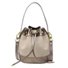 Bolso Cubo de Moda Tendencia para Mujer Verano 2025 Cierre de Cordón Cordón Color de Contraste Versátil Casual Bolso de Hombro Cruzado
