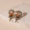 Personalidade Exagerada, Brincos Triangulares em Forma de Cobra Cravejados de Diamantes, Estilo Retro Europeu e Americano de Luxo Leve, Brincos de Nicho de Alta Qualidade para Mulheres