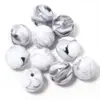 Cuentas Redondas Mármol Acrílico Doble Color Imitación Jade Agujero Recto Sueltas para Pulsera DIY Hecha a Mano Accesorios de Joyería