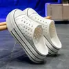 Sandalias de Plataforma con Tacón Alto para Mujer Zapatos Perforados Chanclas de Exterior para Mujer Zapatos de Playa Pantuflas para el Hogar Zapatos para Mujer Pantuflas de Punta Cerrada