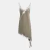 Comércio Exterior Transfronteiriço Roupas Europeias e Americanas Aliexpress Moda Popular Renda Patchwork Temperamento Cetim Vestido de Alça