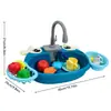 Modelo Nuevo Transfronterizo en Stock Fregadero Eléctrico Simulado para Lavar Platos Infantil con Agua Circulante Fregadero de Cocina Juguete Educativo