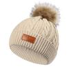 2021 comercio exterior nuevo gorro de punto cálido para niños otoño e invierno rizado pequeño cuero bola de pelo de bebé gorra gorra retorcida transfronteriza