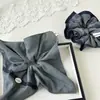 Material de Tela para Traje Color Block Gris Azul Estilo Coreano Cuerda para el Cabello Retro Versátil Scrunchie Pañuelo Cuadrado Cuerda para el Cabello Accesorio para Cola de Caballo Adorno para el Cabello de Mujer