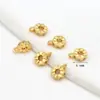 Contas Cilíndricas de Zircônia Banhadas a Ouro 14K que Preservam a Cor, Contas Roda, Contas Espaçadoras com Argolas para Pendurar, Fechos de Pingente de Três Vias, Acessórios para Joias DIY C44