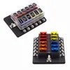Caja de Fusibles para Coche, Accesorios para Barco y Coche, Tipo Tornillo Enchufable con Terminal Negativo, Luz Indicadora LED, Caja de Fusibles de Múltiples Vías