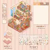 Pegatinas de escena en miniatura 3D para estudiantes, lindas pegatinas de escena hechas a mano para DIY para aliviar el estrés para journaling