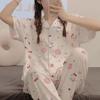 [Algodão Imitado de Alta Qualidade] Pijama Feminino Estilo Japonês Novo Outono & Inverno para Mulheres Ins Meninas Fofo Hello Kitty Roupa de Casa