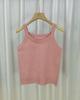 Camisola de malha com gola redonda feminina para primavera e outono, casual, combina com tudo, sem mangas, para usar por baixo, com pequeno top interno de terno