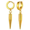 Versión coreana europea y americana de pendientes redondos vintage de acero de titanio colgante de bala hebilla de oreja con revestimiento de acero inoxidable hombre Amazon