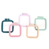 Bastidor cuadrado liso de ABS para bordar, bastidor de bordado elástico, accesorios DIY de color caramelo para punto de cruz, herramientas para punto de cruz