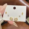 Set Minimalista de Tres Piezas de Pendientes de Gatito con Aguja de Plata 925, Pendientes de Nicho Elegantes, Tachuelas para Cartílago Auricular, Pendientes de Nicho de Alta Gama
