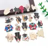 Accesorios para Joyería DIY Aleación Esmalte Temporada de Graduación de 100 Puntos Gorra de Graduación Estudiantil Colgante de Ramo Colgante para Mochila Teléfono