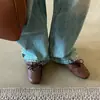 Zapatos pequeños de cuero con cordones, estilo británico, con lunares y lazo, de piel de vaca, 2026 otoño, tacón bajo, que aumentan la altura, punta redonda, piel genuina, para mujer