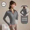 Conjunto de Yoga Feminino Outono Sensação de Pele Nu Alta Elasticidade Slim Fit Gola Alta Jaqueta Emagrecedor Fitness ao Ar Livre Micro Flare Calça Longa Conjunto de Duas Peças