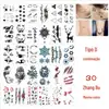 Estoque Pronto do Fabricante Adesivos de Tatuagem Estilo Pequeno e Fresco com um Toque de Luxo, Letras em Inglês Estilo Ins, Adesivos de Tatuagem Personalizados de Rosa, Artístico