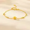 Mismo Estilo que el Pulsera de Ojo de Gato Dorado Vintage con Perlas Doradas de la Tienda de Oro para Mujer, Color Duradero, Lujo Ligero, Joyería de Moda y de Alta Gama