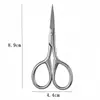 Tijeras de acero inoxidable para cejas tijeras de bordado tijeras de belleza rectas para pestañas herramienta hilo Tijeras de punta cabeza redonda tijeras de belleza