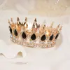 Coroa Europeia e Americana Transfronteiriça para Noivas Headpiece Rainha Cristal Retrô Coroa Barroca Princesa Acessório de Cabelo Coroa de Noiva