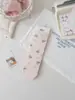 Calcetines holgados de bloqueo de color blanco y rosa estilo japonés para mujer, finos para primavera y verano, con estampado floral de oso, versátiles, con lunares frescos y lazo