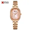 Reloj de Cuarzo para Mujer Marca Oufani, Resistente al Agua, Aspecto de Alta Gama, Reloj con Esfera de Nácar, Reloj Ovalado Compacto Incrustado de Diamantes para Mujer