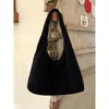 Bolsa Tote de Lona Xadrez Solta Estilo Coreano Nova para Mulheres Grande Capacidade Versátil Bolsa de Ombro Nicho para o Dia a Dia Casual