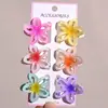 4cm Nueva Horquilla Brillante de Flor Hueca Colorida Dulce Versátil Accesorio para el Cabello Semi-Recogido para la Parte Trasera de la Cabeza Suministro Transfronterizo