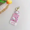 Sario kulomi melody set de tarjetas de autobús tarjeta de acceso estudiantil al campus bolsa de tarjeta retráctil llavero colgante