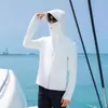 Ropa Popular de Hielo de Seda Fresca con Protección Solar para Hombres y Mujeres, Ropa Delgada de Verano con Protección Solar de Talla Grande, Chaqueta Deportiva de Montañismo con Capucha de Color Sólido