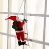 Escada de Natal Pingente Papai Noel Escada para Vitrine Decoração de Natal Escada Estática Papai Noel Subindo