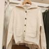 Cárdigan de Punto para Mujer/Chaqueta de Manga Larga con Cuello de Solapa, Nuevo Otoño 2024 Color Sólido Versátil Tejido 472093