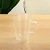 Taza Creativa de Vidrio con Rayas Ins para Bebidas Frías Taza de Café Doméstica Japonesa de Doble Capa Vertical Taza para Agua con Gas Taza para Té de Leche
