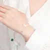 Set de Collar y Pulsera de Plata de Ley S925 con Calcedonia, Esmalte Luminoso, Diseño de Nicho, Joyería de Plata Estilo Girly al por Mayor