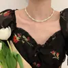 Exquisito Collar de Perlas Trenzadas con Circonita Estilo Francés, Diseño de Nicho de Lujo Ligero, Cadena para Clavícula Simple y de Alta Gama, Accesorio de Moda y Versátil