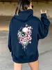 Ropa Casual de Moda con Estampado de Calavera de Terror de Halloween y Loto