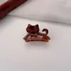 Presilha de Gatinho Desenho Animado Fofa, Presilha de Tubarão Gatinho Doce com Estampa de Leopardo, Presilha para Meio Preso, Grampo para a Parte de Trás da Cabeça, Acessório de Cabelo