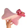 Oso de Fresa Soporte Lumbar y para Reposacabezas de Coche Cojín Creativo para Reposacabezas de Coche Almohada para el Cuello Cómodo Reposacabezas en el Coche