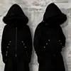 Moda de rua americana estilo escuro e único Moletom com capuz transfronteiriço novo europeu e americano com gola de pele e bolsos de strass para primavera e outono de 2026