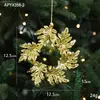 Decoraciones de Navidad, adornos dorados para árbol de Navidad, copos de nieve creativos, zapatos de cristal, colgantes de renos, accesorios galvanizados, colgantes