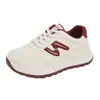Tênis Chunky de Couro Estilo 'Dad Shoes' para Mulheres 2026 Primavera e Outono Novos Sapatos Casuais Esportivos Antiderrapantes Aumentadores de Altura com Solado Macio Brancos Venda por Atacado