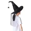 Chapéu de Bruxa Halloween Preto Renda Pregueada Chapéu de Bruxa Harry Potter Lolita Veludo Chapéu de Mago