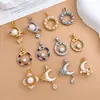 Pingente Anel de Pérola Design de Lua Colar Pingente Feminino Simples Moda Versátil Acessórios de Alto Padrão Não Desbotáveis