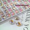 Popular en línea huevo de paloma diamante broca para uñas joyería Diamante Súper Brillante denier fondo puntiagudo forma especial diamante ovalado rectangular para pegar en la uña Diamante