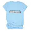 Camiseta feminina redonda de manga curta, estilosa e divertida, para Amazon, Wish e lojas independentes