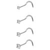 Europa y Estados Unidos comercio electrónico transfronterizo caliente suministro joyería para perforar acero inoxidable clavo para la nariz con circón redondo 1.5 mm-3 mm en stock