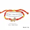 Pulsera de cuerda tejida a mano de aleación con león incrustado de diamantes de imitación, venta caliente transfronteriza, sistema de color de bandera nacional, cuerda de mano tejida versátil, cuerda de mano de nicho