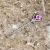 Varita Mágica de Corazón de Plástico con Diamantes de Princesa de Hielo y Nieve para Niños, Varita de Hada del Amor, Bastón de Plástico