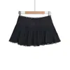 Saia Bolo Feminina Estilo Ballet com Barra de Renda, Saia Curta Plissada Casual e Sexy para Mulheres, Saia Anti-Exposição para o Verão
