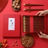 Palillos Domésticos, Set de Regalo Personalizado de Madera de Ala de Pollo, Regalo de Inauguración de Evento para Clientes, Regalo Práctico, Caja de Regalo Personalizada
