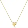 Collar Colgante de Letra con Grabado de Corazón Casual y Versátil para Hombres y Mujeres, Collar de Cuello con Forma de Corazón de 26 Letras Estilo Europeo y Americano